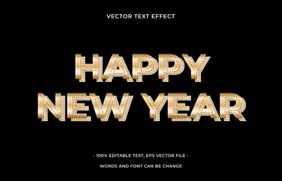 Download Text Effect Editable - Happy New Year - Premium Resources