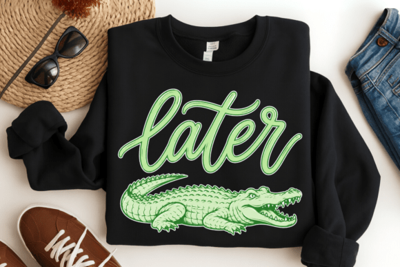 Download Later Gator PNG, Trendy Animal Quote Tee - Quote Collection