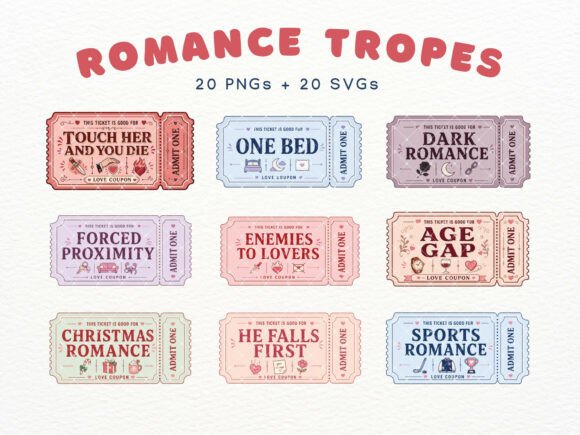 Download Romance Trope Ticket Cliparts, Bookish - Romance Collection