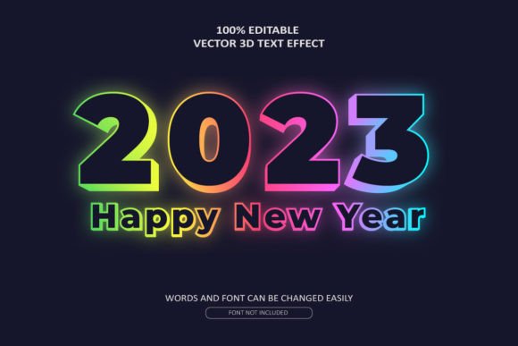 Download 3d Happy New Year 2023 Text Effect - Premium Bundle